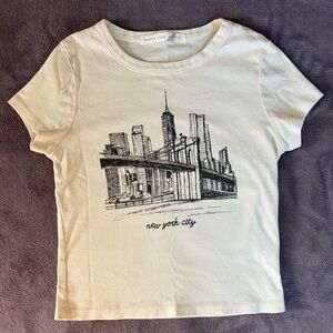 Altar'd State Cream New York City Skyline Tee